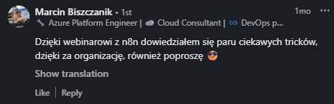 Opinia od Uczestnik 8